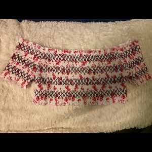 Urban Outfitters White Floral Crop Top